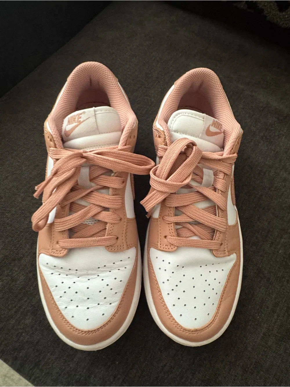 Nike Women’s Peach and White Low-Top Sneakers
